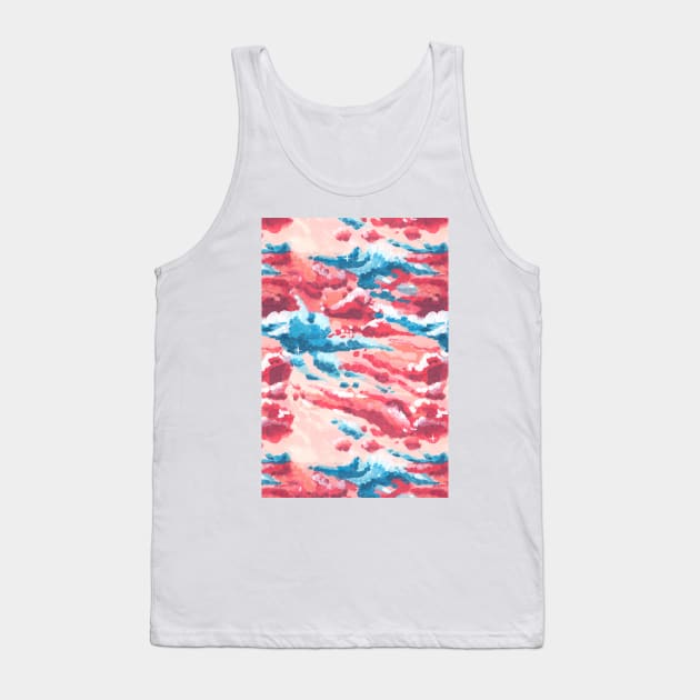 Pink and Blue Cloudy Sky Tank Top by JJLosh